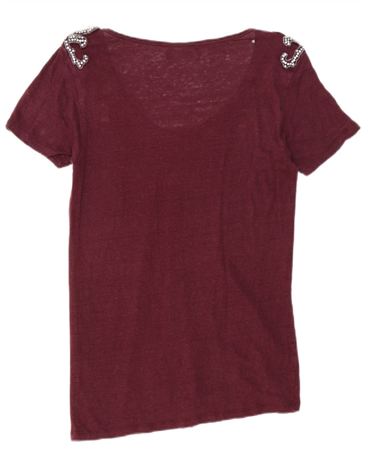 T-shirt damski Zara Top UK 14 średni burgund