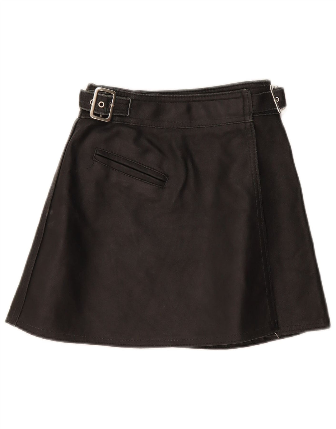 Damska spódnica skórzana kopertowa VINTAGE W22 2XS czarna