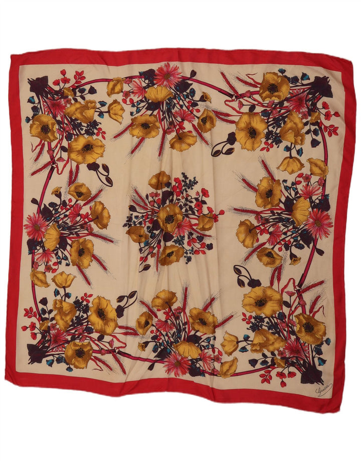 Gucci Damski graficzny kwadratowy szalik w jednym rozmiarze, wielokolorowy, kwiatowy projektant