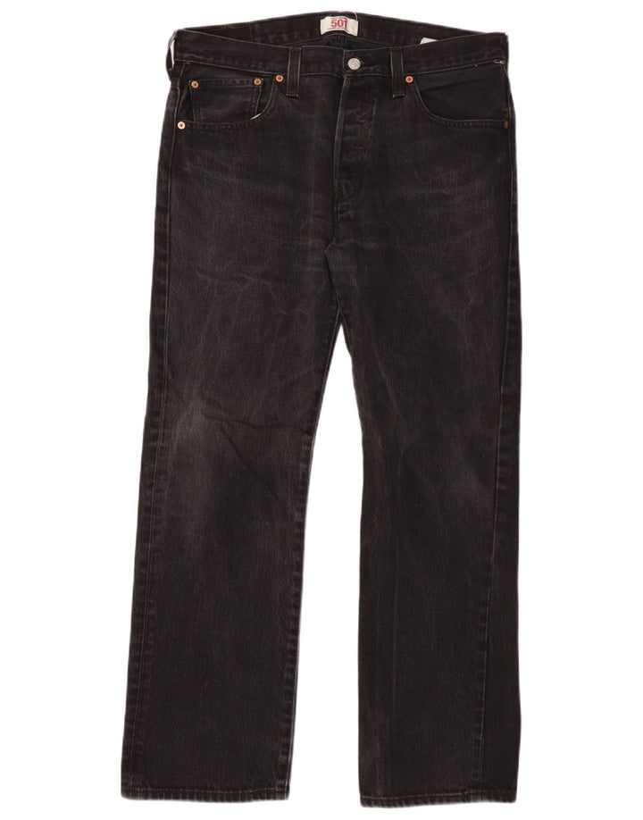 Męskie dżinsy Levi's 501 Straight W34 L30 Czarna bawełna