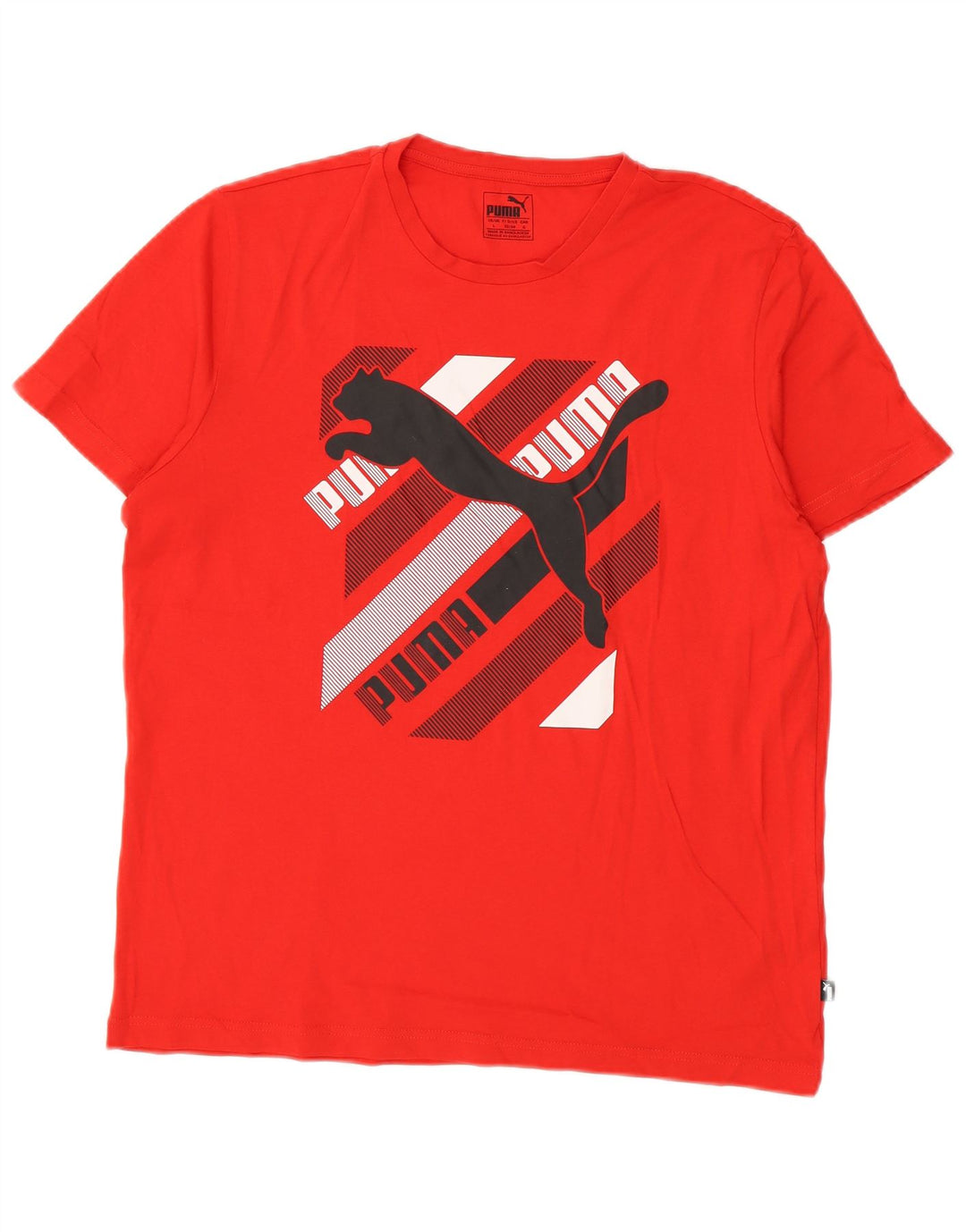 Męski T-shirt z grafiką Puma, duży, czerwony, bawełniany