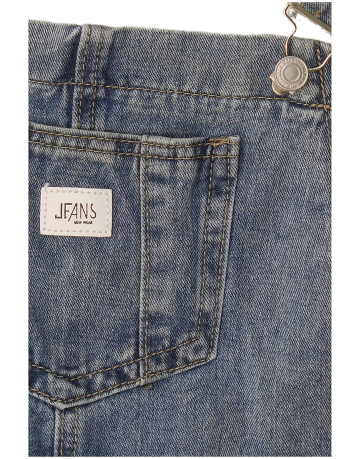 Vintage damskie ogrodniczki jeansowe szorty W34 duże niebieskie