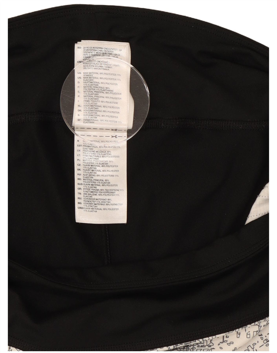 Damskie legginsy Adidas Climalite UK 14, duży czarny poliester z blokami kolorów