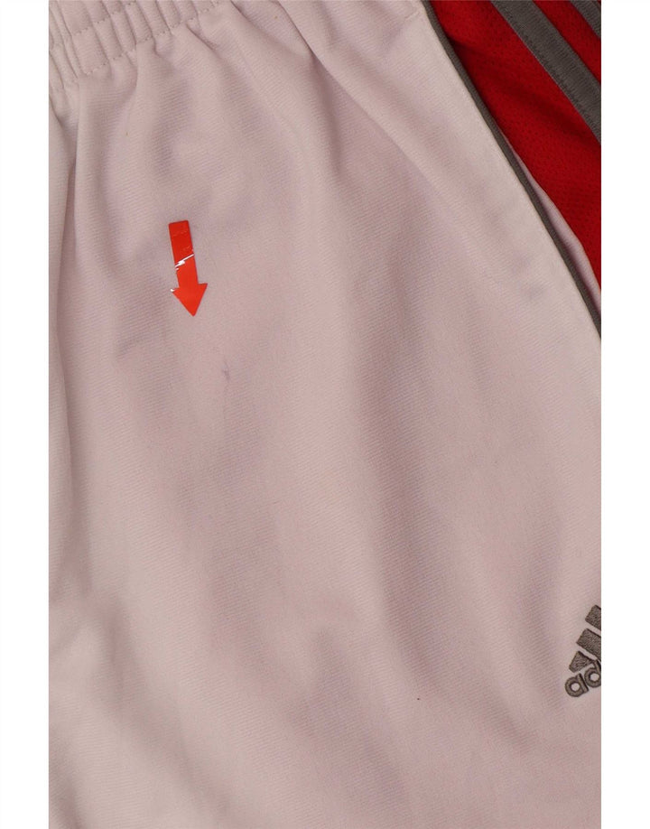 Damskie spodnie dresowe Adidas UK 8 Mały biały poliester z blokami kolorów