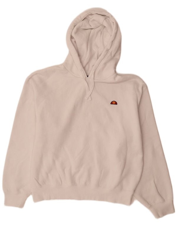Damski sweter oversize z kapturem Ellesse UK 14, duży, biały, bawełniany