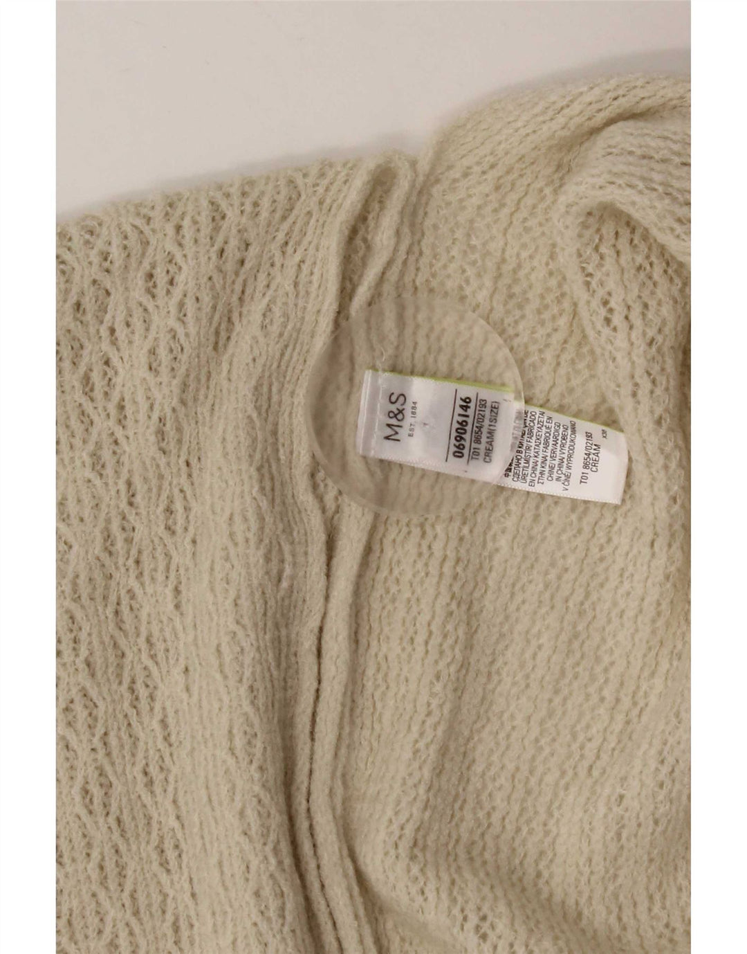 Marks & Spencer Damski sweter poncho w jednym rozmiarze w kolorze złamanej bieli, akryl
