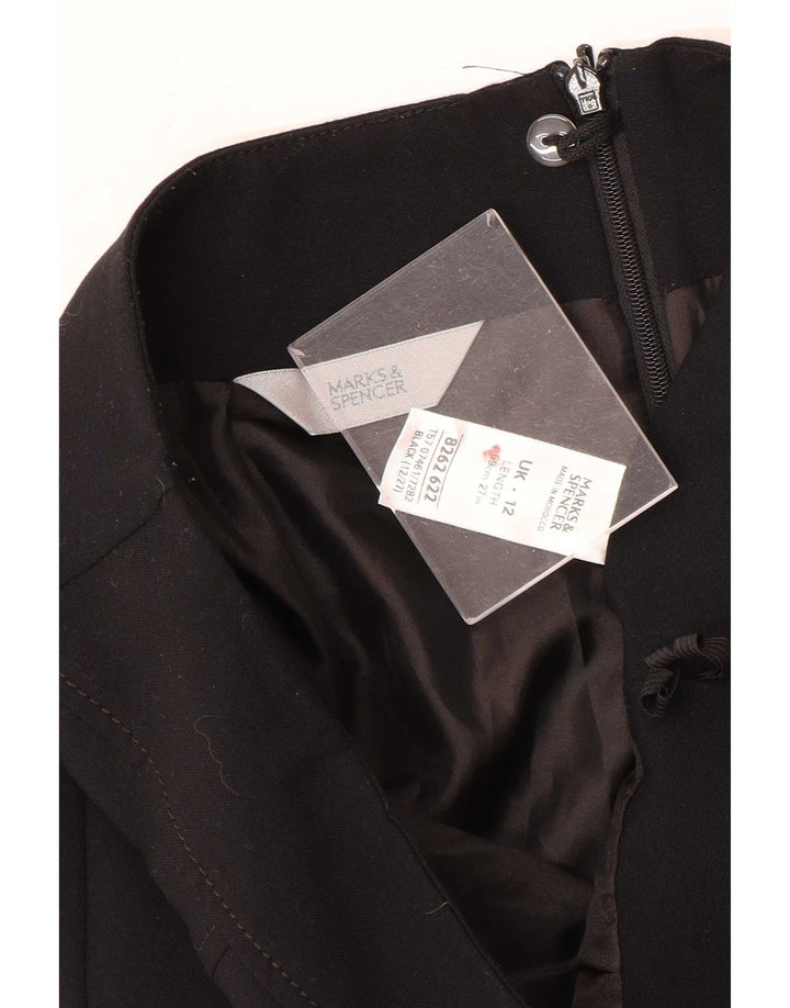 Marks & Spencer Damska prosta spódnica UK 12 Medium W30 Czarny poliester