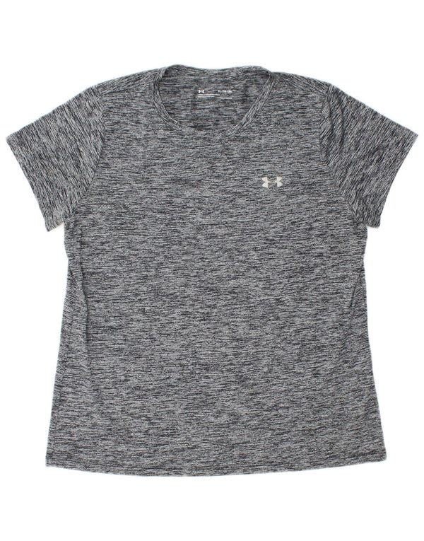 Damska koszulka t-shirt Under Armour Heat Gear UK 18 XL, szary, nakrapiany poliester
