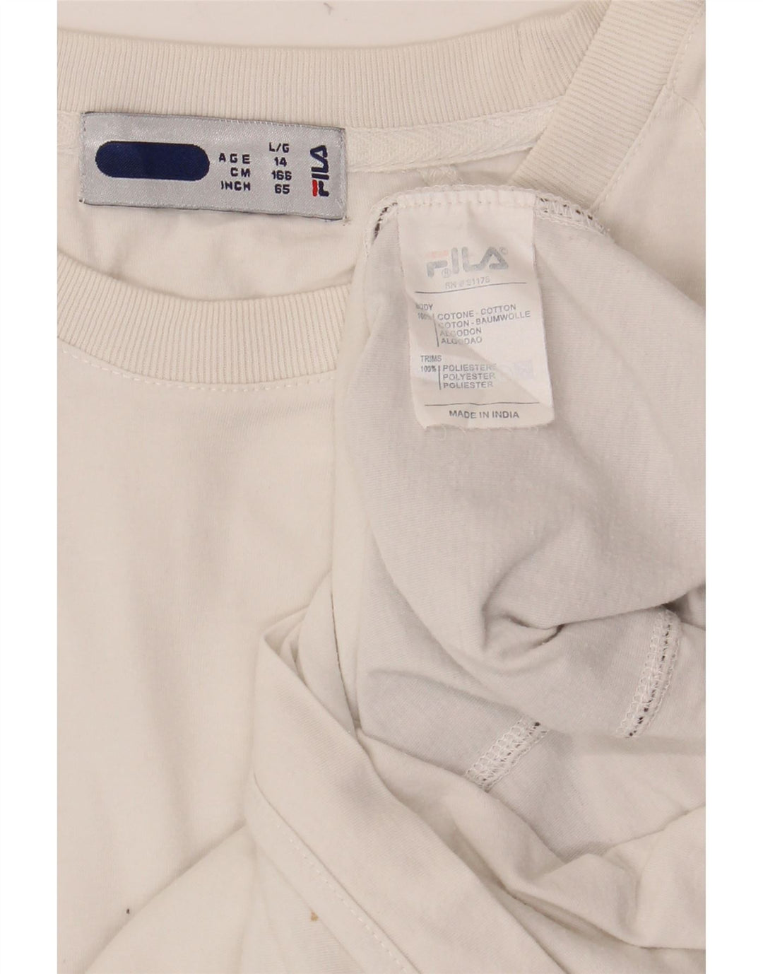 T-shirt chłopięcy FILA, 13-14 lat, biała bawełna z blokami kolorów