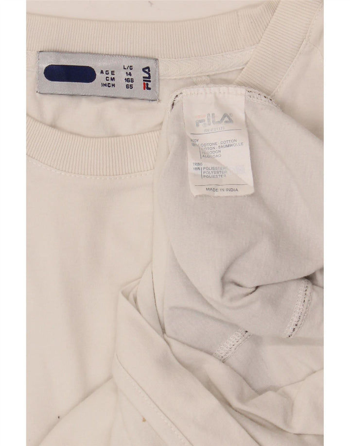 T-shirt chłopięcy FILA, 13-14 lat, biała bawełna z blokami kolorów