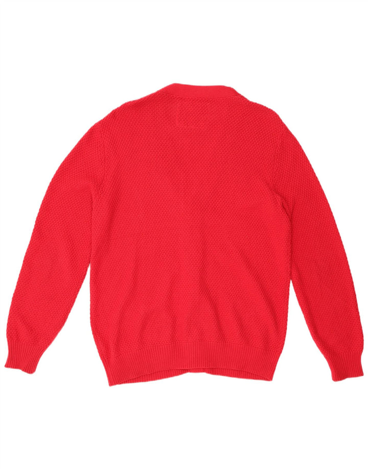 JACK WILLS Męski sweter kardigan w kolorze średniej czerwieni, bawełniany