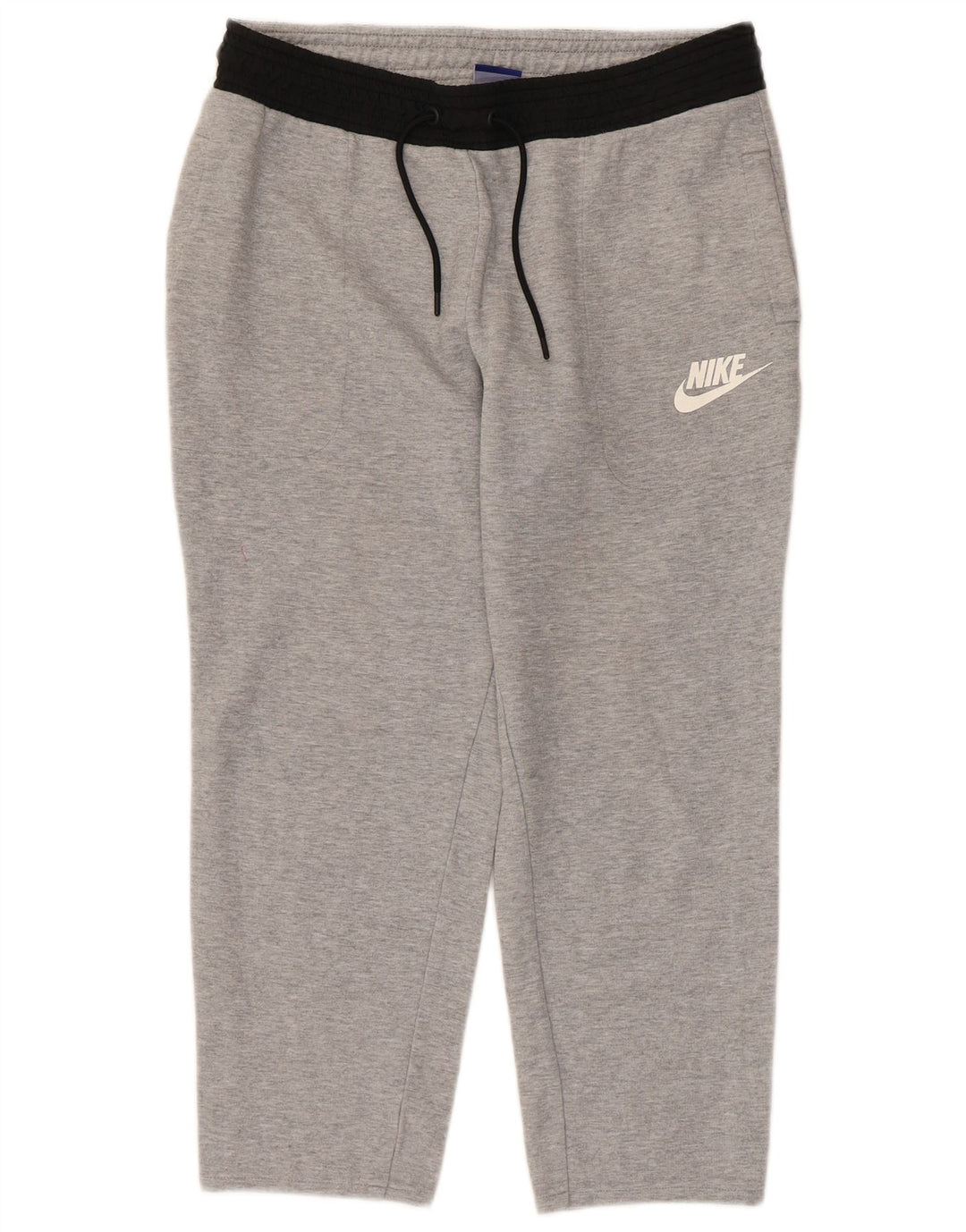 Męskie spodnie dresowe Nike Capri, małe, szare, bawełniane z blokami kolorów