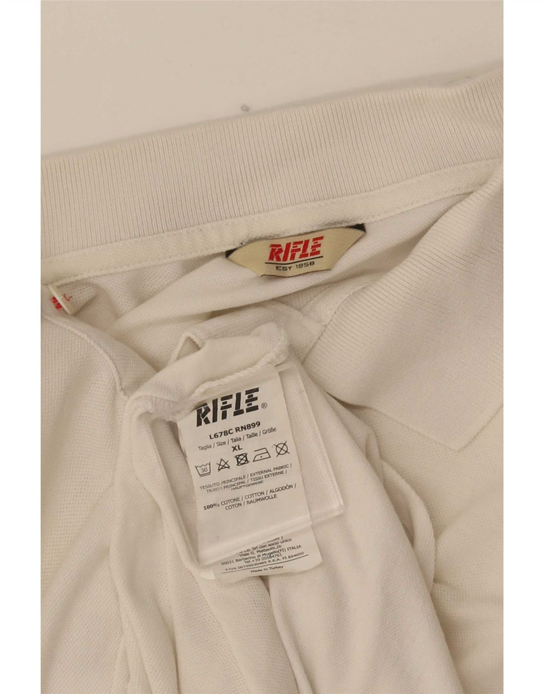 Męska koszulka polo Rifle XL, biała, bawełniana