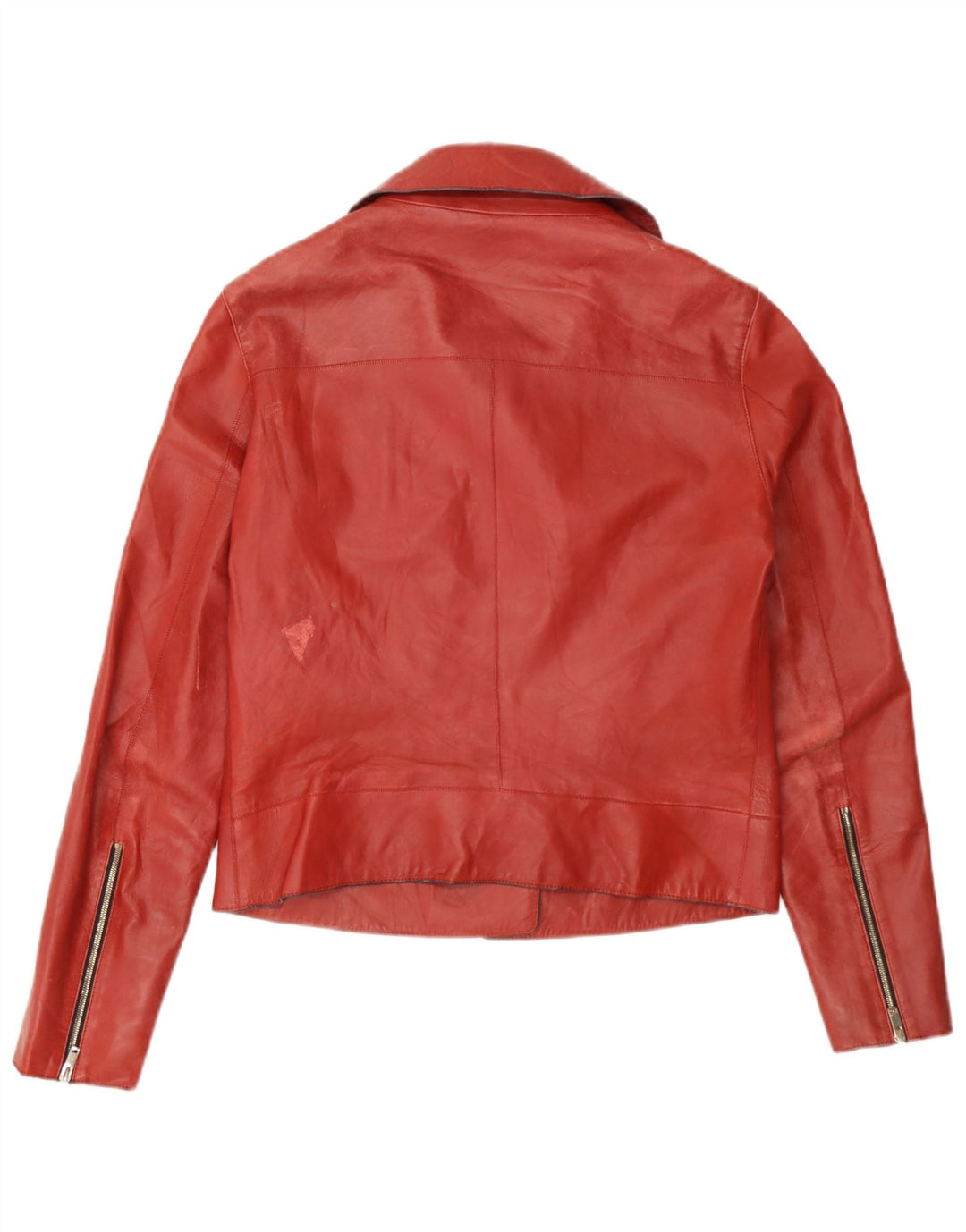 Męska skórzana kurtka motocyklowa Massimo Dutti UK 36, mała, czerwona skóra