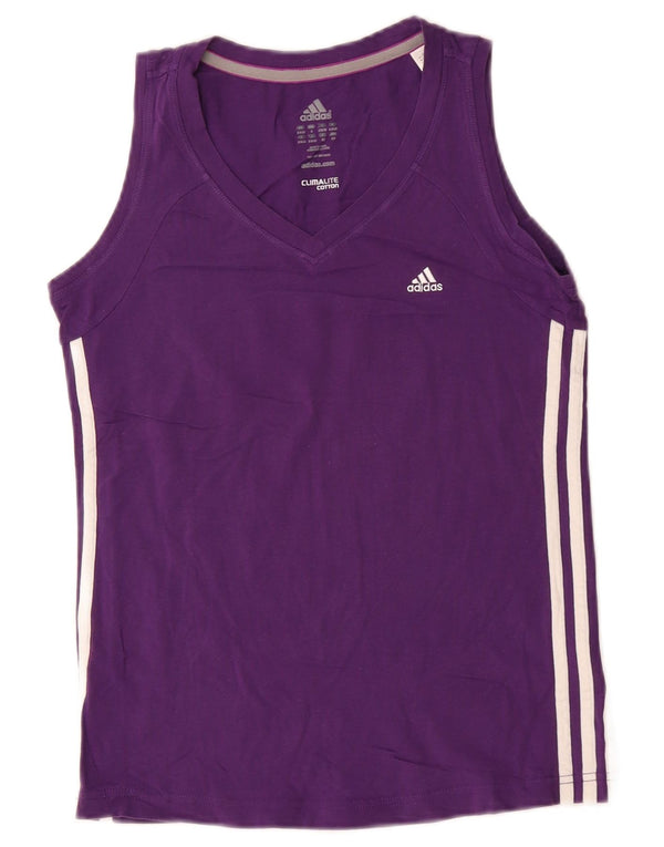 Damska kamizelka Adidas Climalite Top UK 8/10 Mała fioletowa bawełna