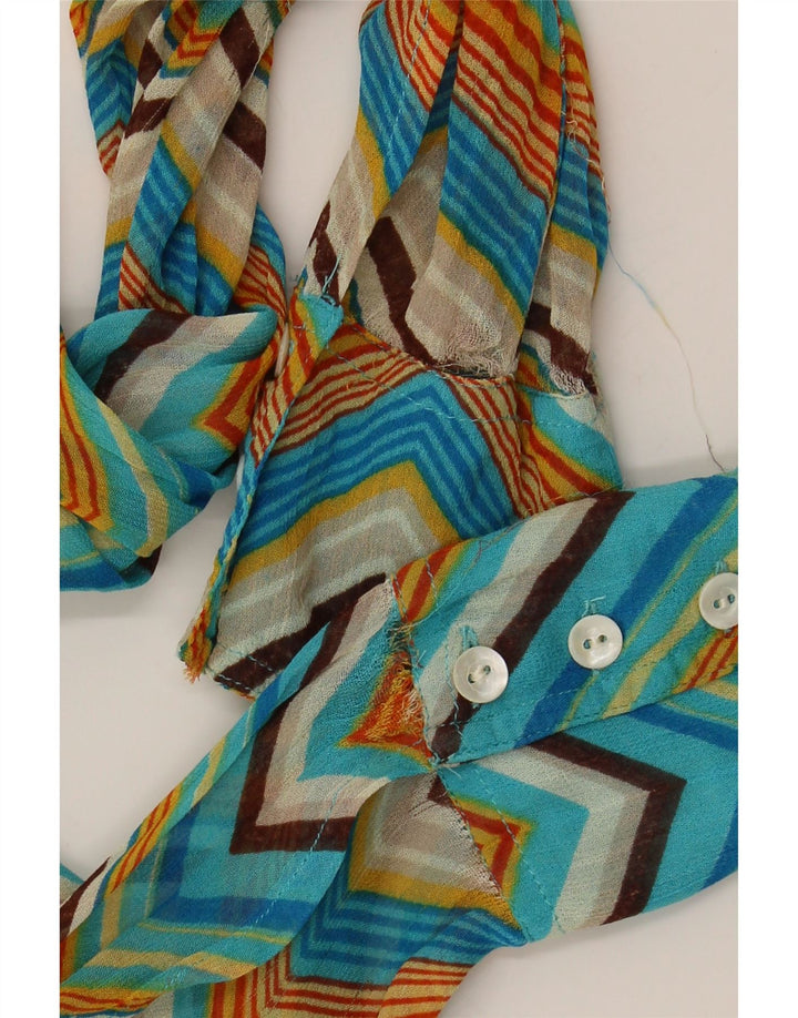 HENNES Womens Shirt Blouse IT 40 Small Multicoloured Chevron Viscose Vintage Hennes and Second-Hand Hennes from Messina Hembry 