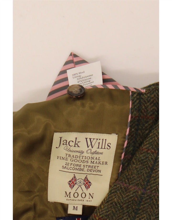 Jack Wills Męska marynarka zapinana na 3 guziki UK 38 Średnia zielona wełna
