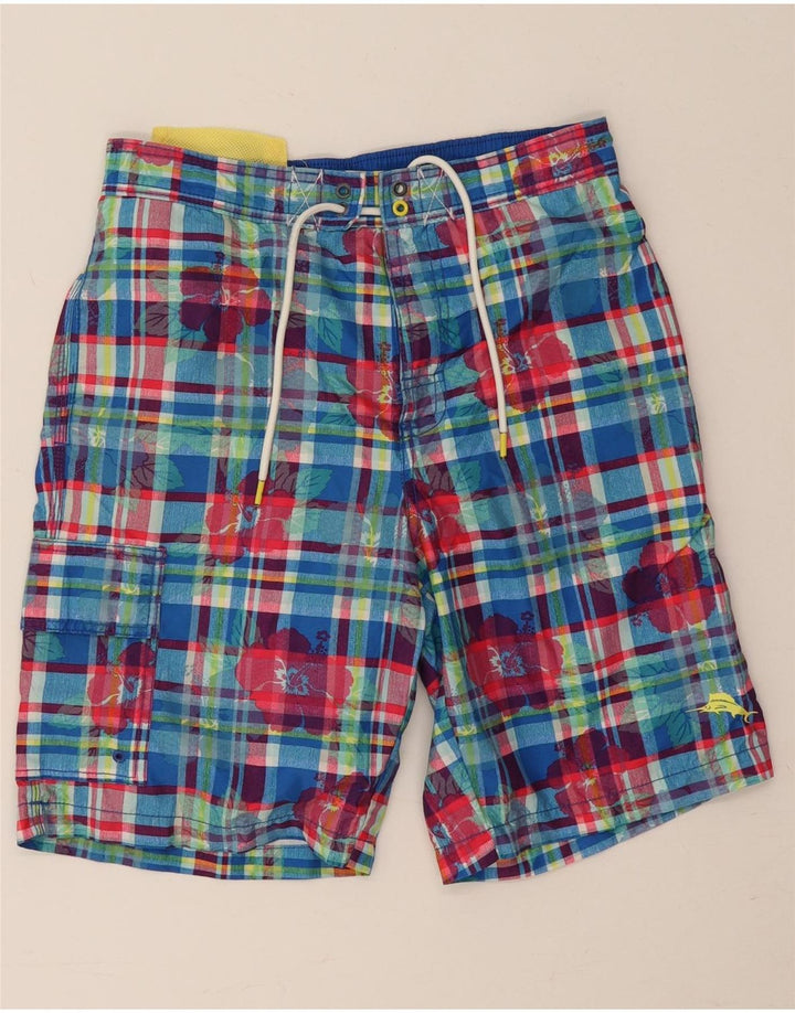 Męskie spodenki kąpielowe Tommy Bahama w małą niebieską kratkę