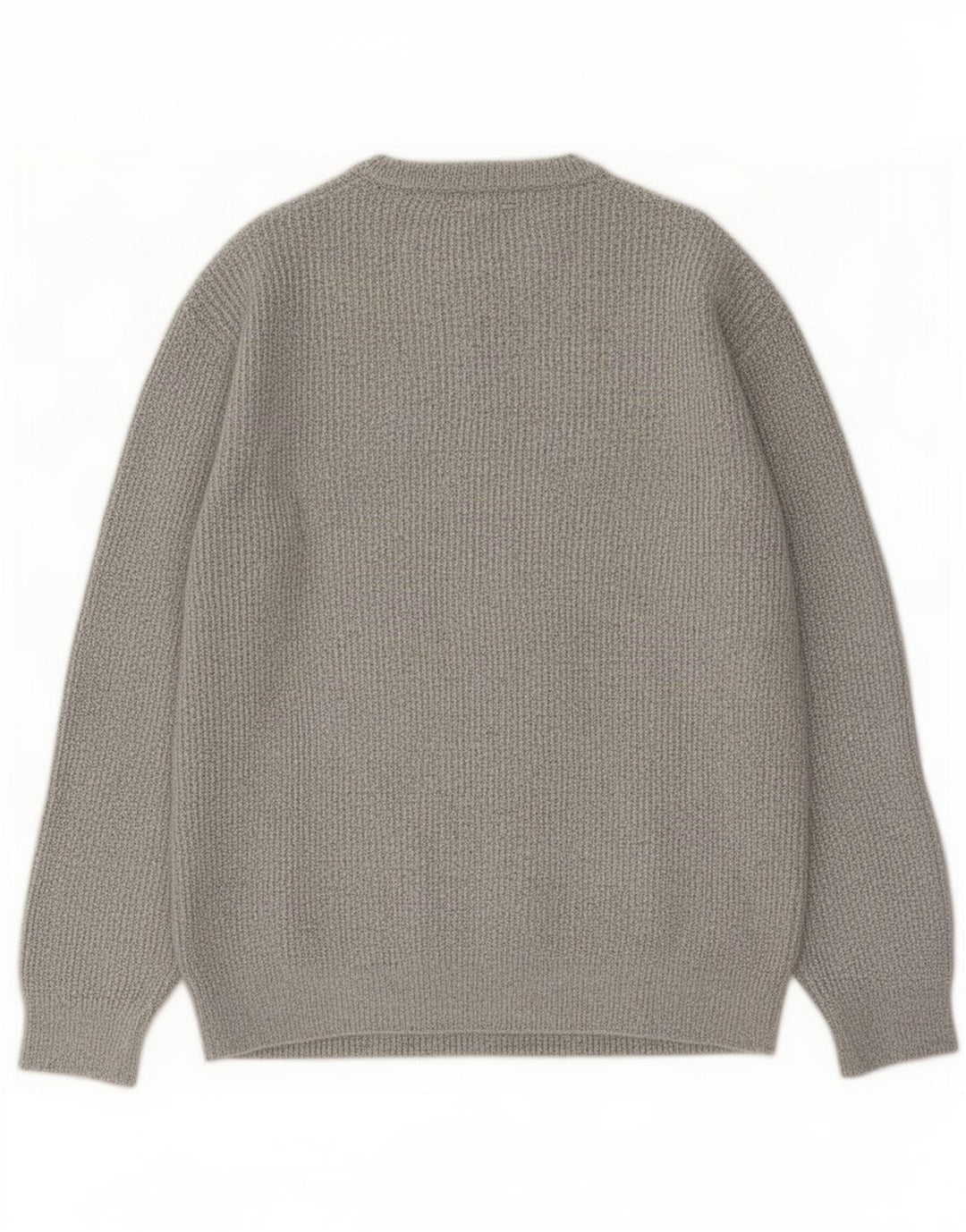 Marks & Spencer Męski sweter z okrągłym dekoltem, duży, szary poliamid