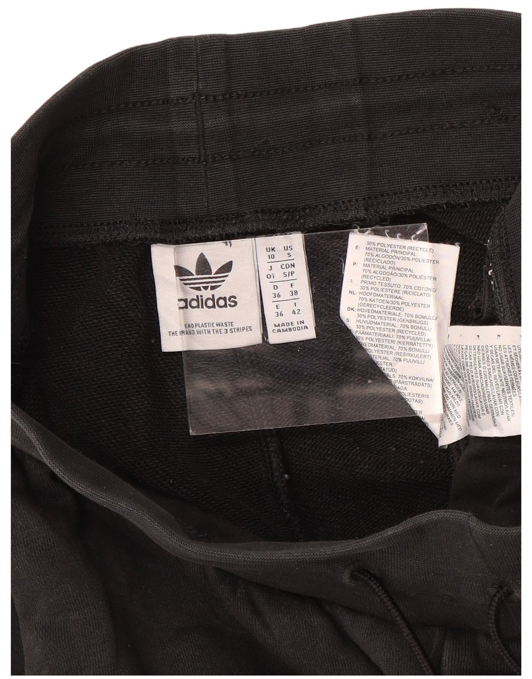 Damskie spodnie dresowe ADIDAS Joggers UK 10, małe, czarne, poliestrowe