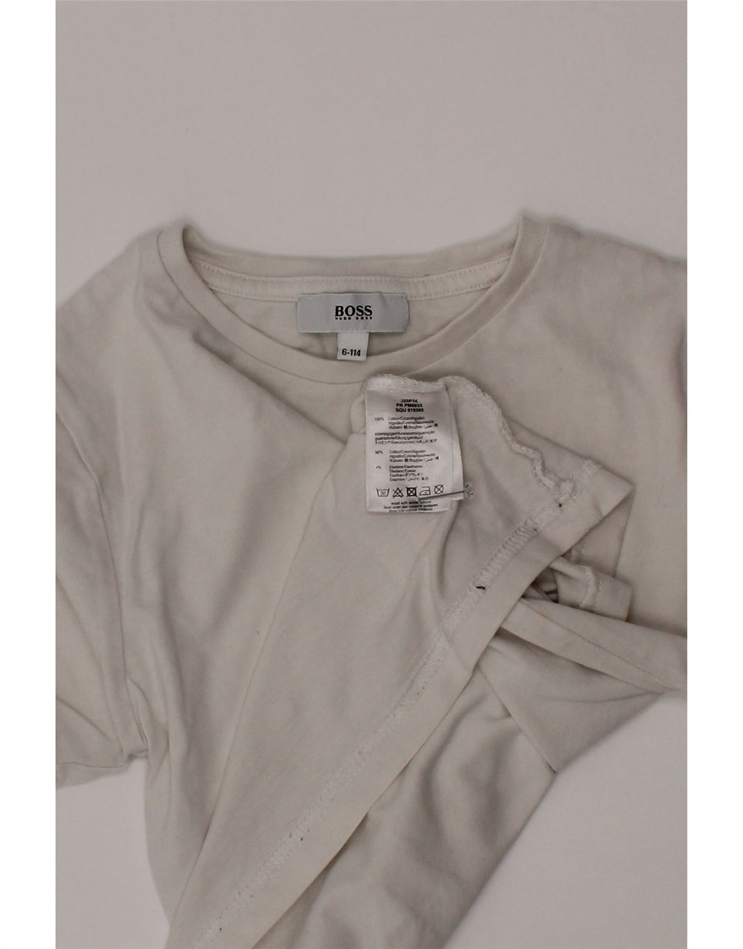 T-shirt chłopięcy Hugo Boss, 5-6 lat, biała bawełna