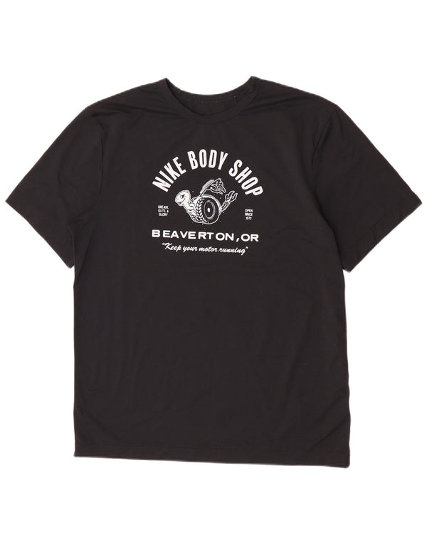 Męski T-shirt z grafiką Nike Dri Fit, średni czarny poliester