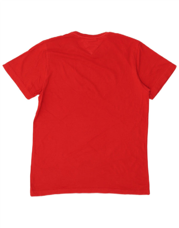 Męski T-shirt z grafiką Tommy Hilfiger, mały, czerwony