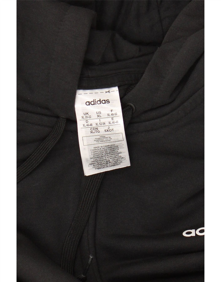 Damski sweter ADIDAS z kapturem i zamkiem, UK 20/22 XL, czarna bawełna