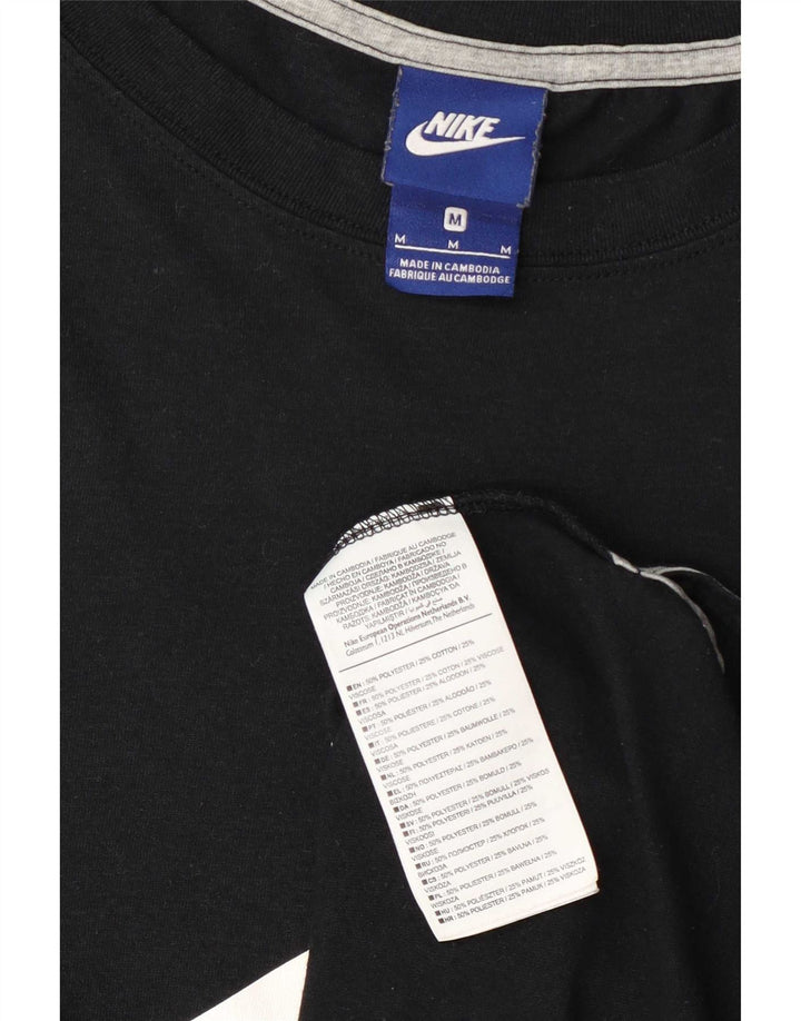 Damska koszulka z grafiką Nike Top UK 14, średni czarny poliester
