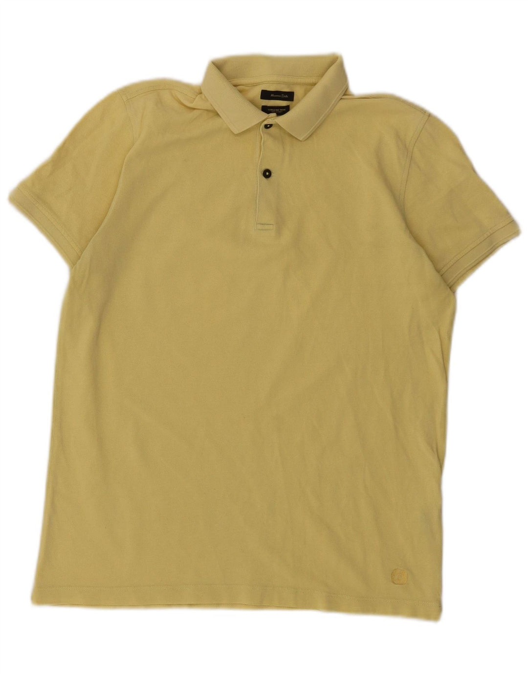 Męska koszulka polo Massimo Dutti, średnia żółta bawełna