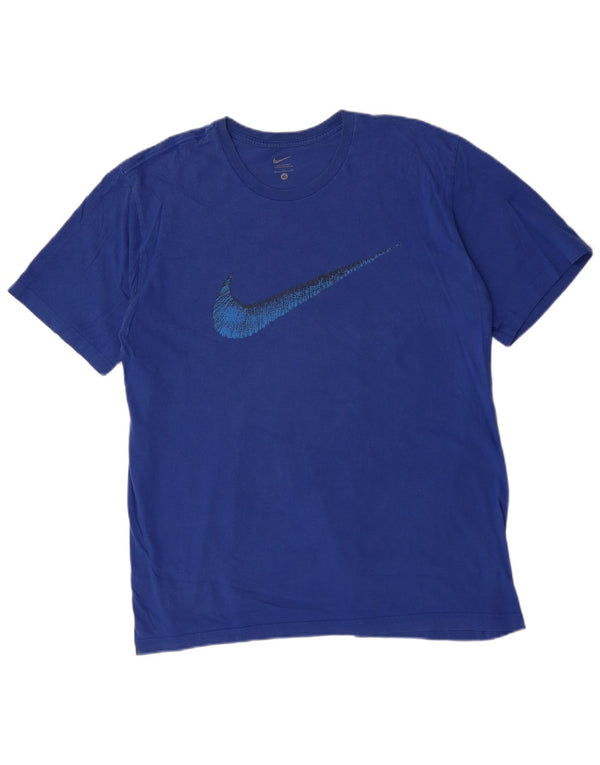 Męska koszulka z grafiką NIKE Top XL, niebieska, bawełniana