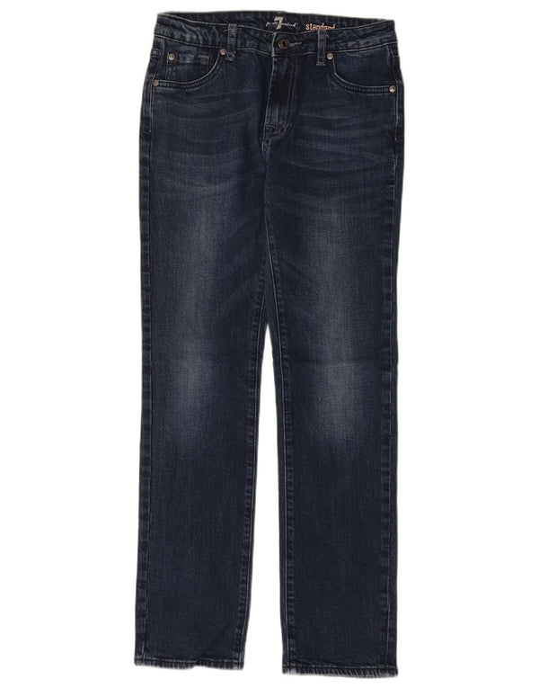7 For All Mankind Womens Straight Jeans UK 14 Medium W28 L28 Navy Blue