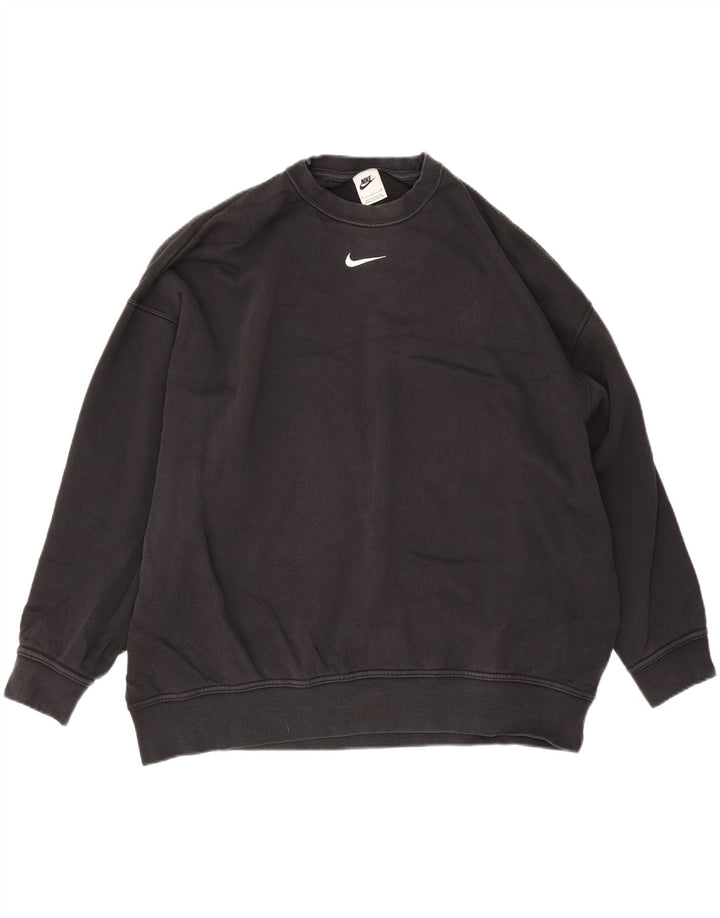 Męska bluza dresowa Nike o luźnym kroju, mała, czarna, bawełniana