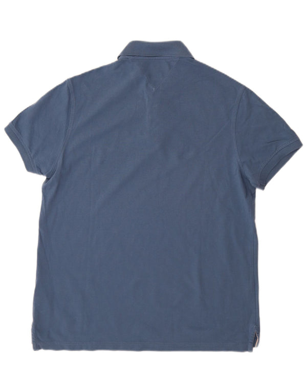 Męska koszulka polo o regularnym kroju TOMMY HILFIGER, mała, niebieska, bawełniana
