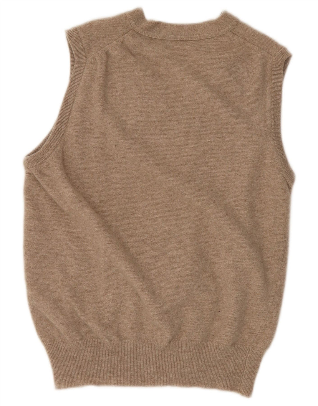 BOGGI MILANO Damski sweter rozpinany bez rękawów UK 14 Średni beż wełniany