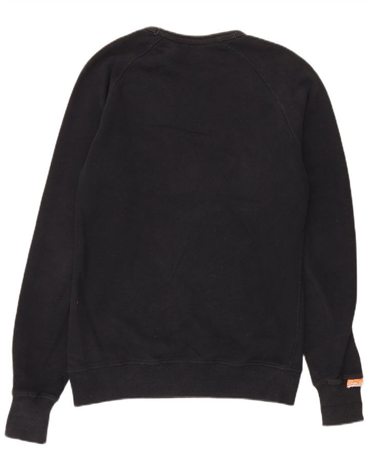 Męski sweter z grafiką Superdry, średniej wielkości, czarny, bawełniany