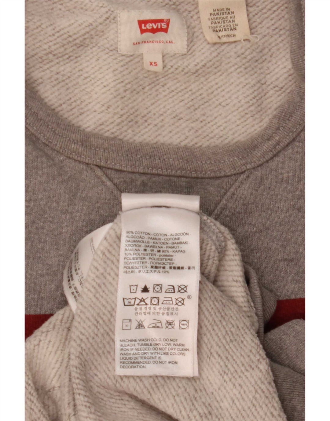 Męska bluza Levi's z grafiką, sweter XS, szara bawełna