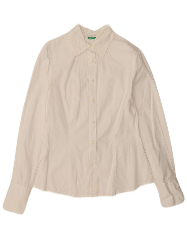 Koszula damska Benetton UK 10 Small, biała, bawełniana