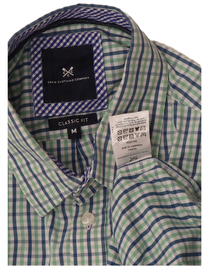 Crew Clothing Męska koszula o klasycznym kroju, średnia zielona bawełna w kratkę