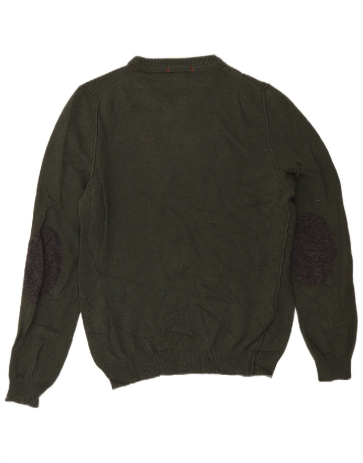 WOOLRICH Damski sweter z okrągłym dekoltem UK 14, średnia wełna khaki