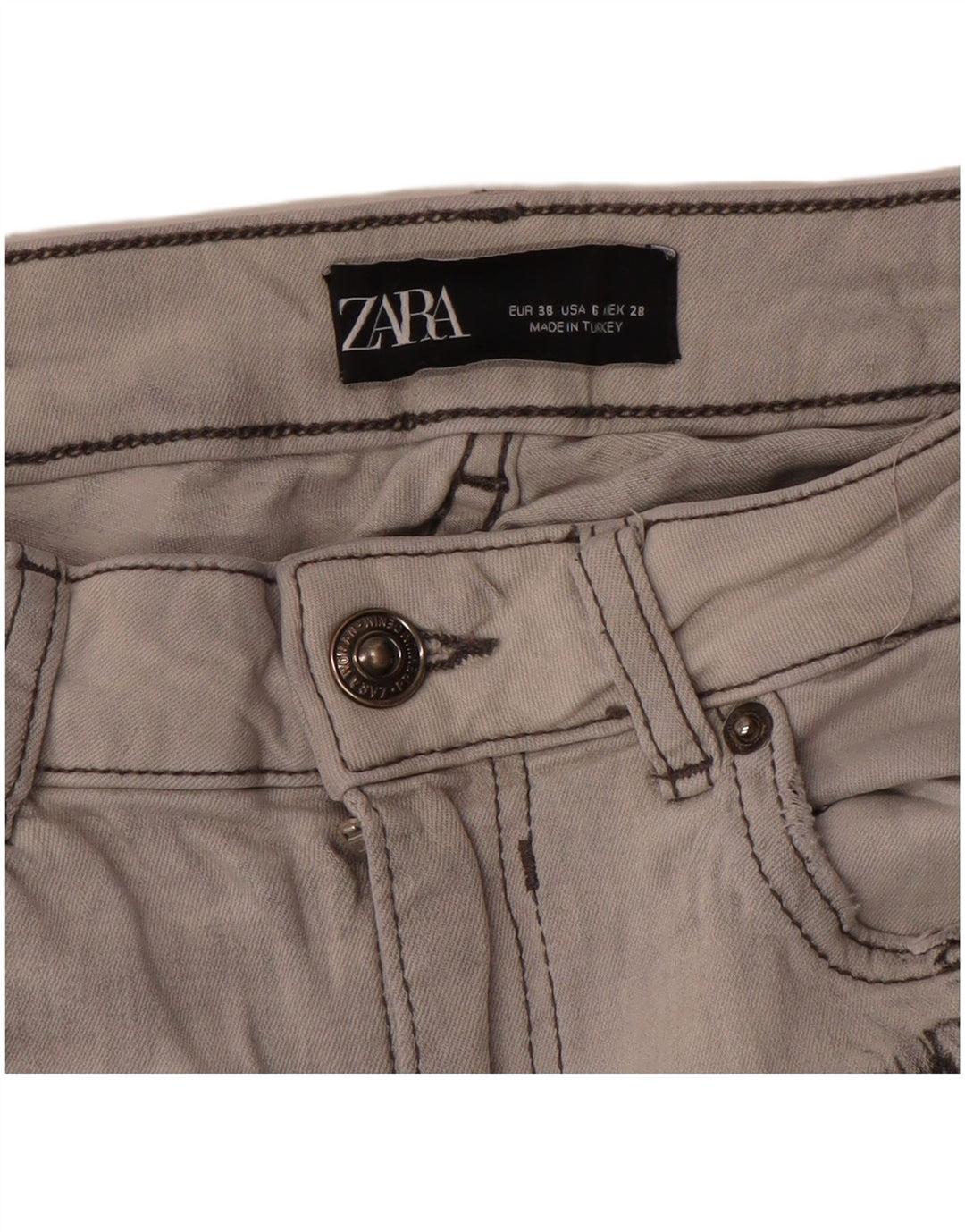 Dżinsy damskie Zara EU 38 Small W28 L27 Szary krawat Dye