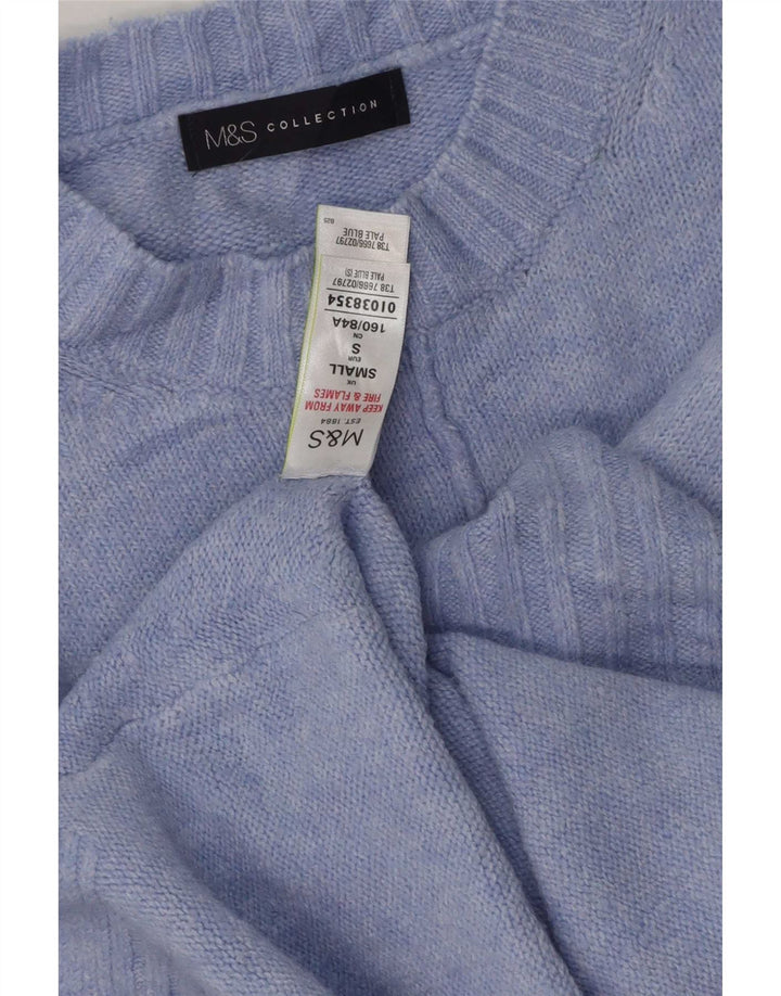 Marks & Spencer Damski sweter z wycięciem pod szyją, UK 10, mały, niebieski