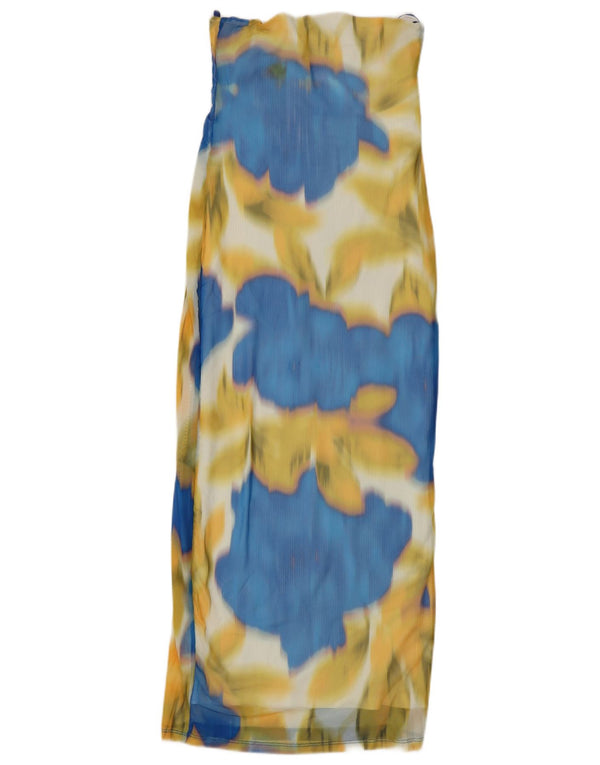 Damska sukienka bez ramiączek ZARA UK 8, mała, wielokolorowa, bawełniana typu tie-dye