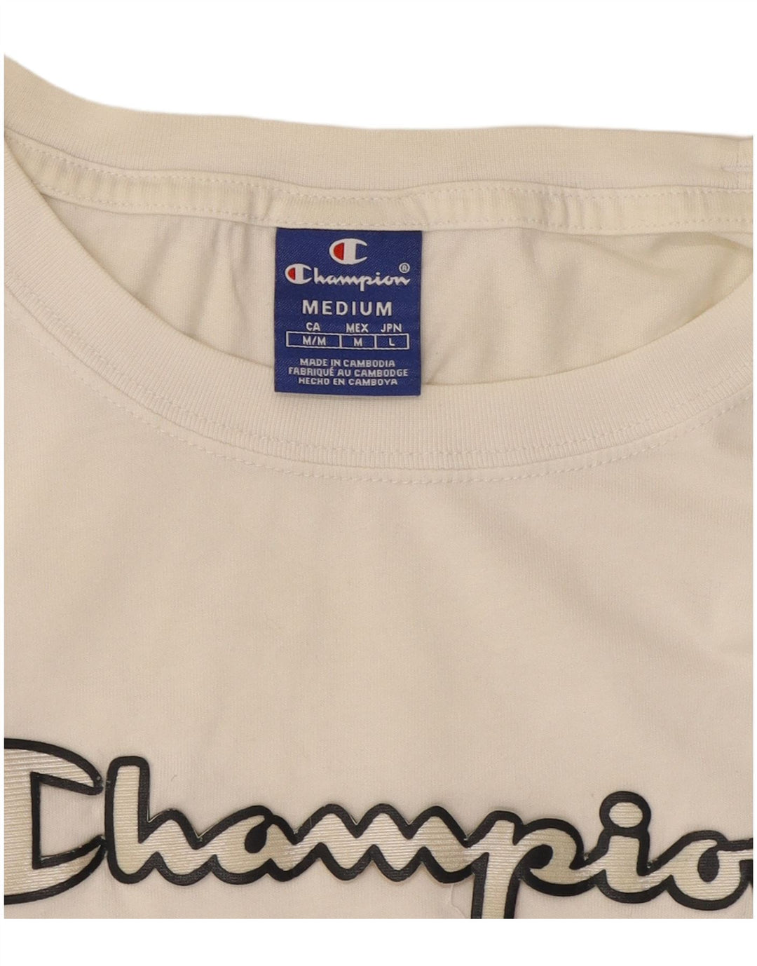 Damska koszulka Champion Crop Graphic Top UK 14 Medium White
