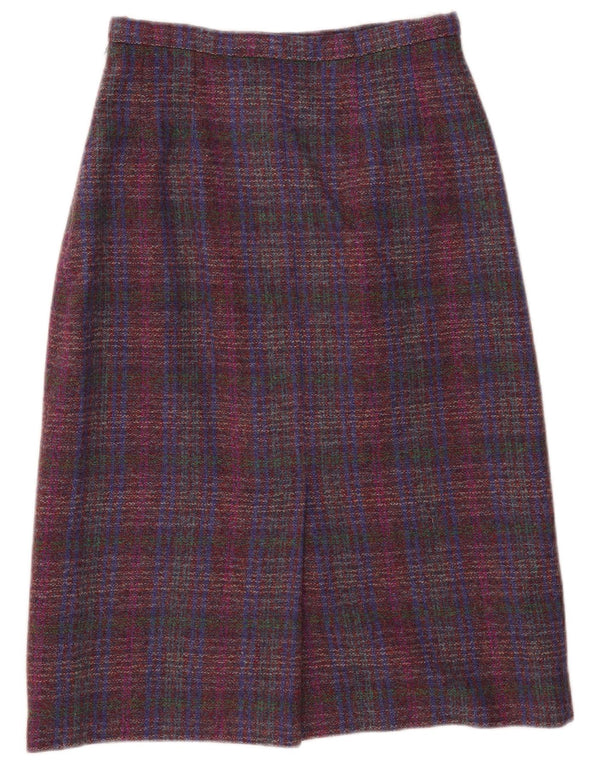 Damska spódnica Midi Pitlochry UK 14 Medium W30 Wielokolorowa wełna w kratę