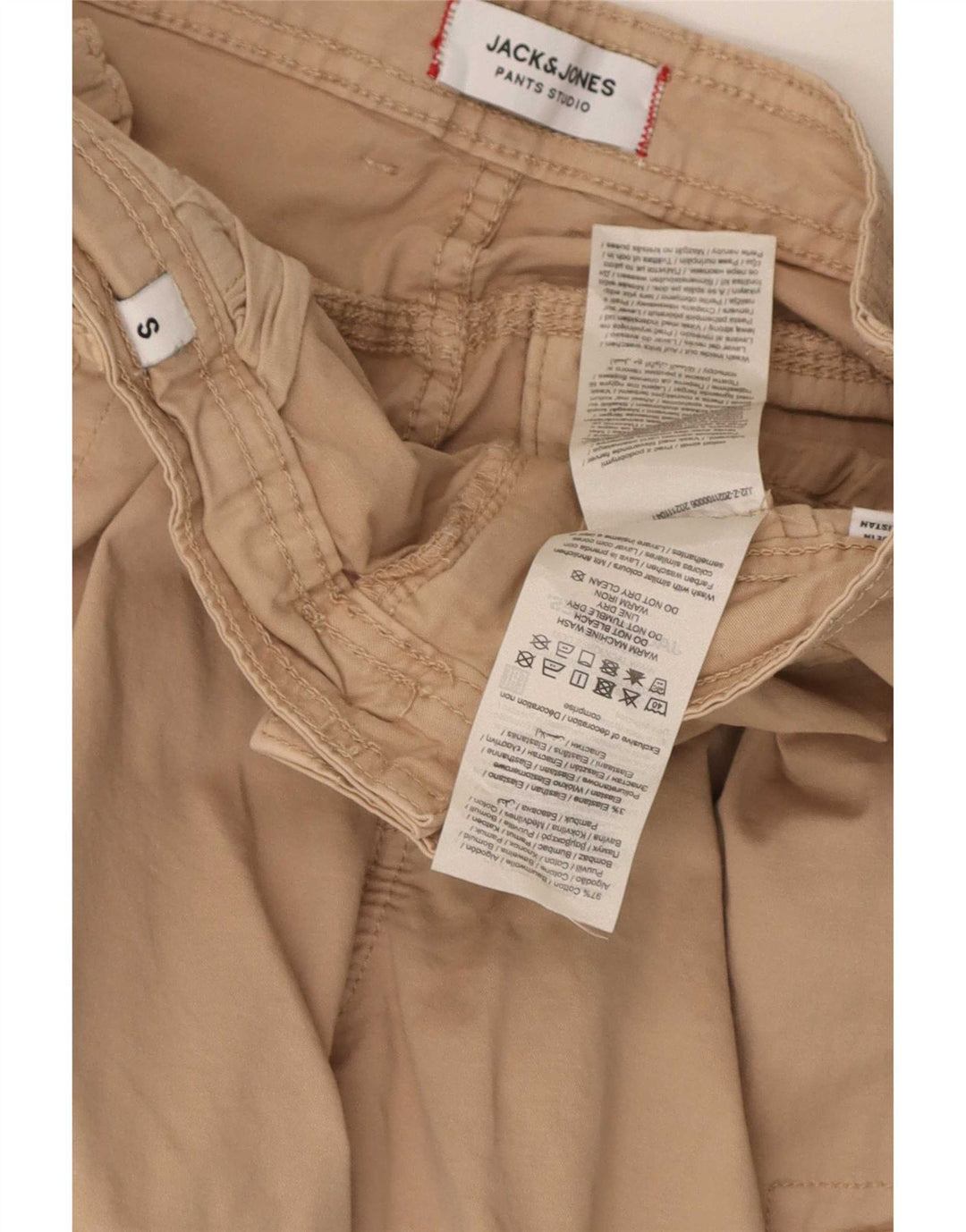 Męskie spodenki cargo Jack & Jones, małe W30, beżowa bawełna
