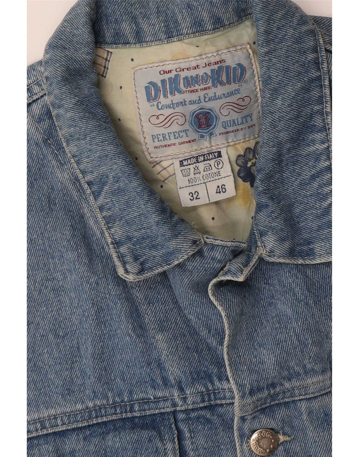 Męska kamizelka dżinsowa w stylu vintage IT 46 Mała niebieska bawełna