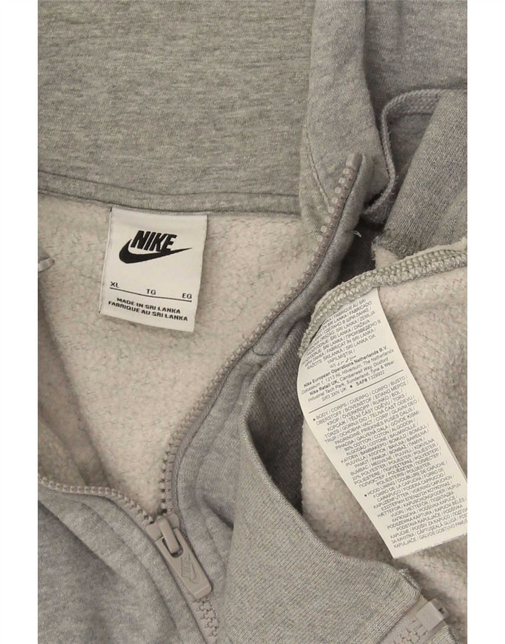 Męski sweter z kapturem i zamkiem błyskawicznym Nike XL, szara bawełna