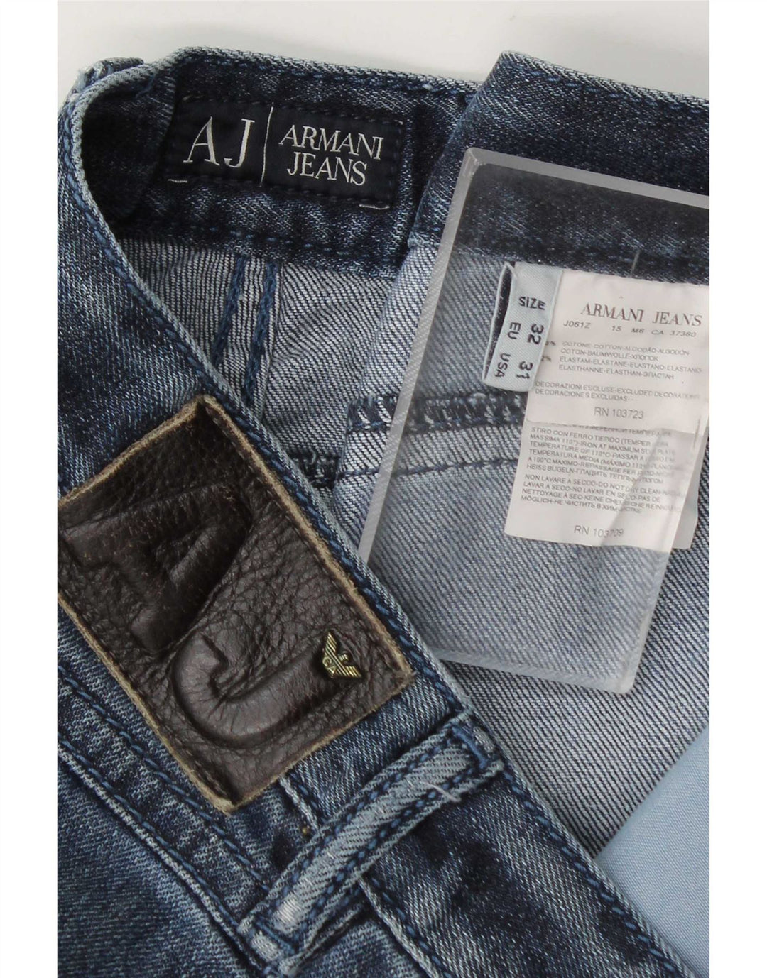Męskie jeansy Armani Slim W32 L32 Niebieskie bawełniane