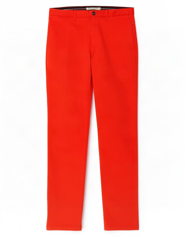 Męskie proste spodnie chino Tommy Hilfiger W34 L32 Czerwona bawełna